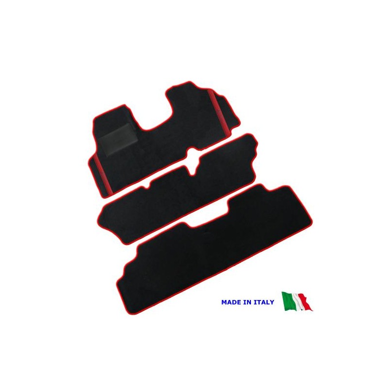 Tappetini Fiat Ducato panorama 9 posti (Serie 2006 - oggi) 3 file ricamato